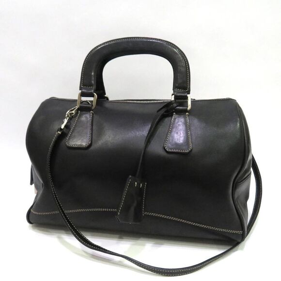Prada 2 Way Bag Mini Boston Leather Black - Picture 1 of 9
